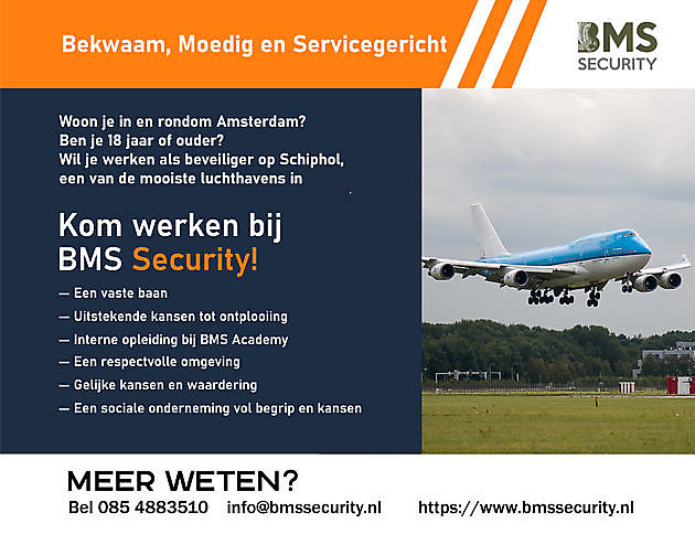 Vacature Beveiliger Luchthaven - Beveiligingsbedrijf BMS Security