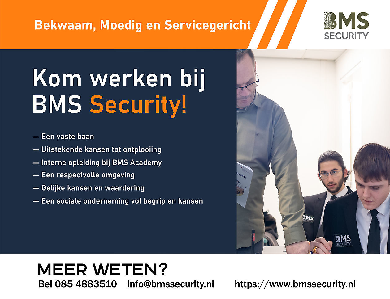 Op zoek naar een baan als beveiliger? Beveiligingsbedrijf BMS Security